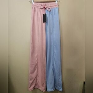 NWT South Beach Active Sweat Pants Women's Size 2 Pink/Blue Cotton Blend